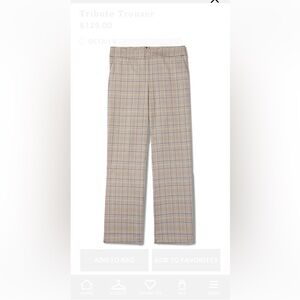 CAbi Plaid Tribute Trousers - Tan and Blue
